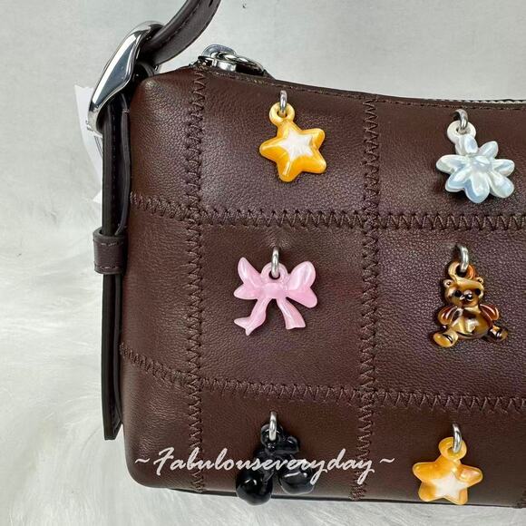 Coach Alter/Ego Small Slouchy Shoulder Bag In Checkerboard Upcrafted Leather NWT - Picture 8 of 12